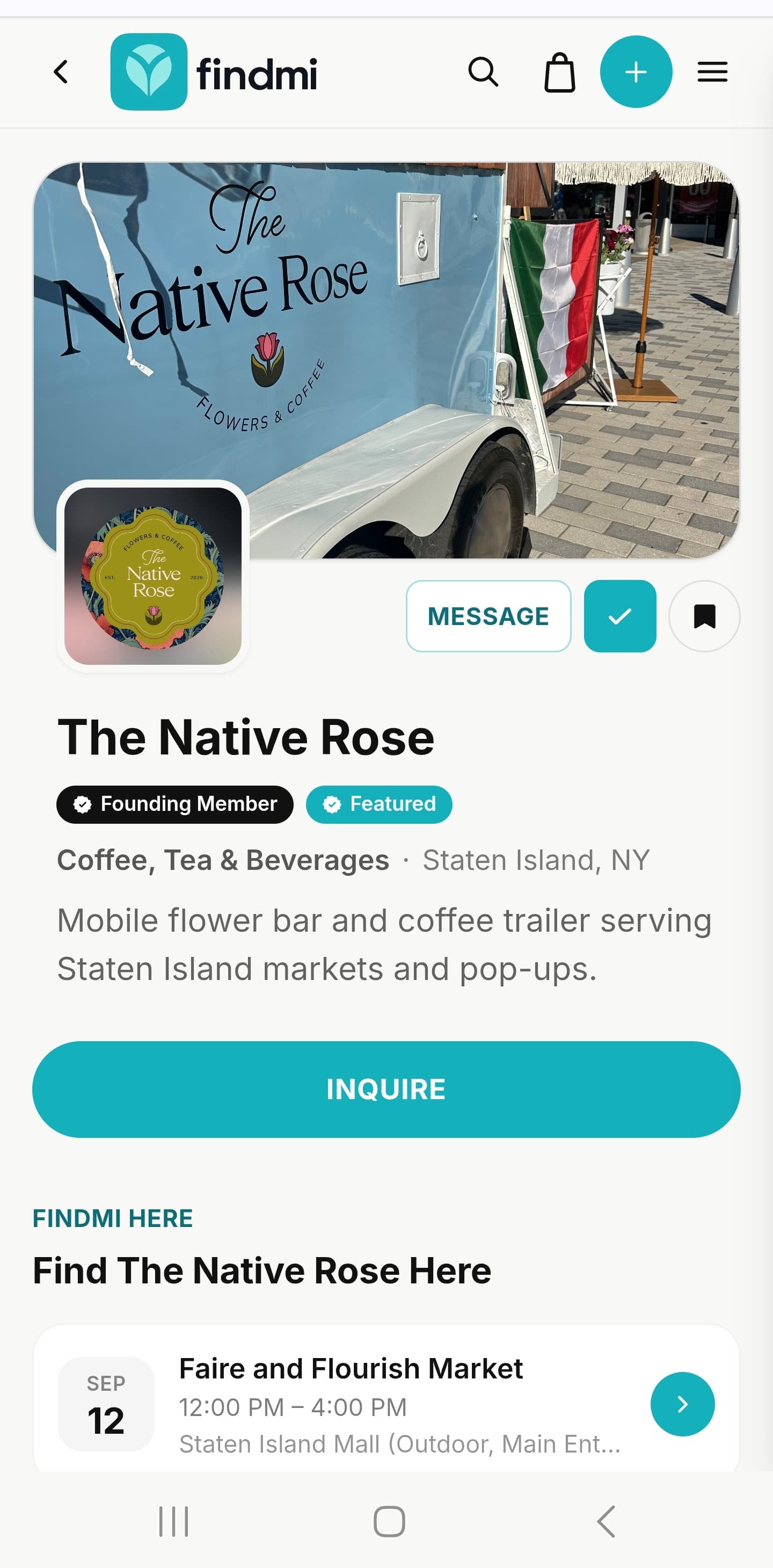 The Native Rose's Findmi profile: cover photo, name, category, location and description